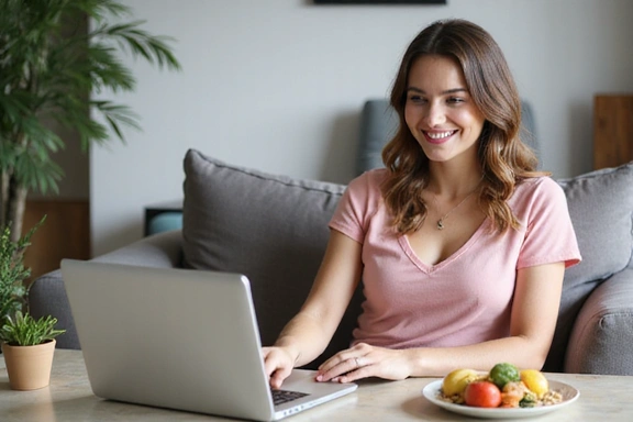 Kobieta rozmawiająca z dietetykiem online